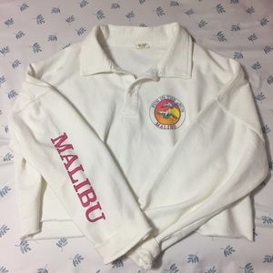 NWOT Malibu Polo Jones Cropped Sweatshirt